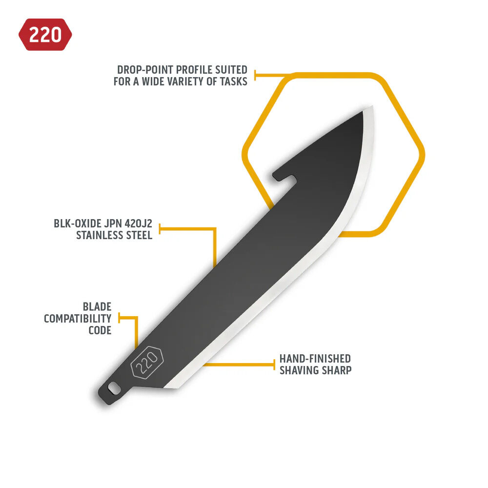 Outdoor Edge 2.2 Drop Point Wechselklingen - 6er Pack Black Oxide Bild 2