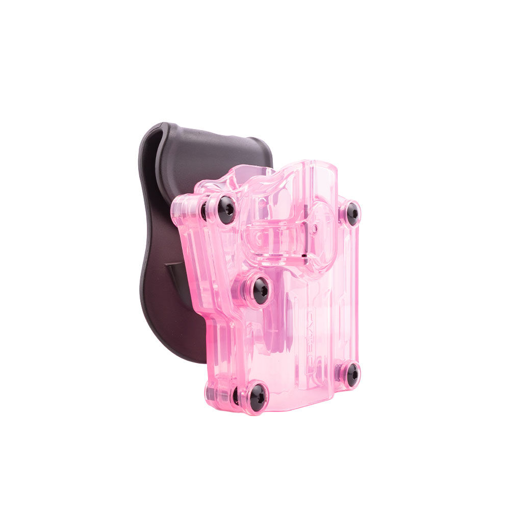 Cytac Mega-Fit Universalholster Transparent Pink mit schwarzem Paddle Bild 2