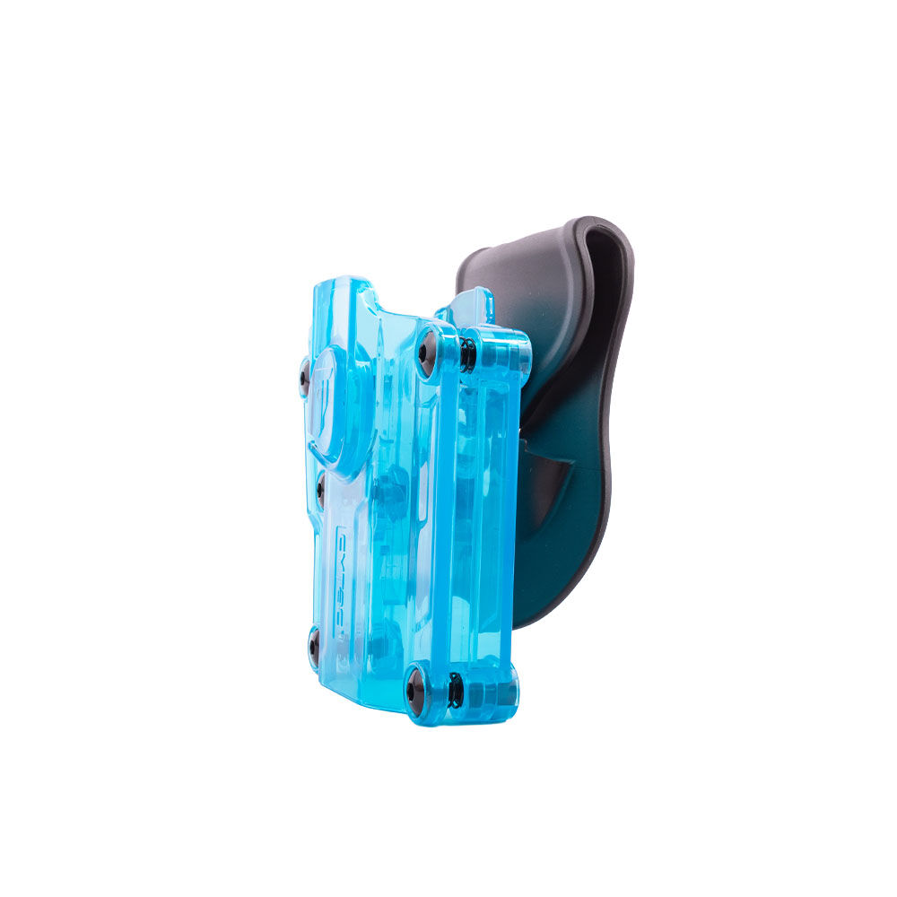 Cytac Mega-Fit Universalholster Transparent Blau mit schwarzem Paddle Bild 2
