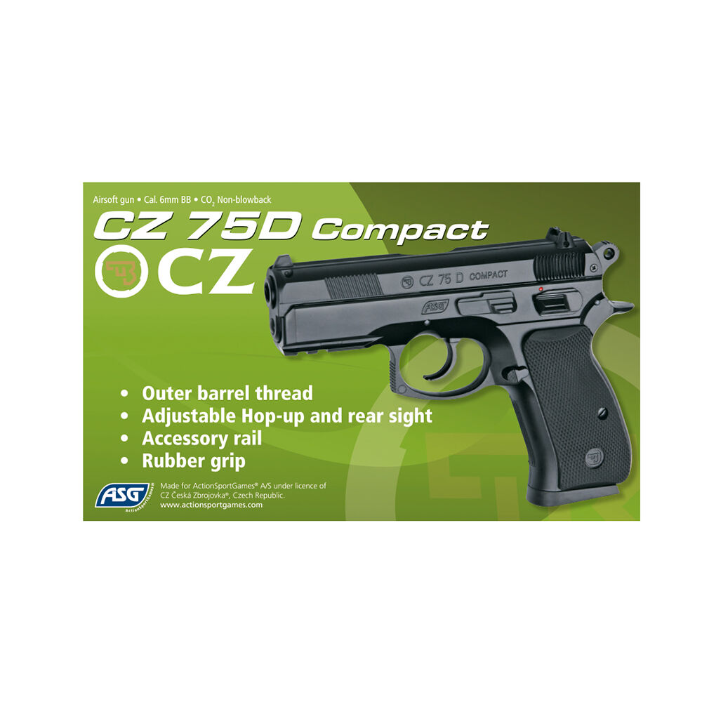 ASG CZ 75D Compact Airsoft Co2 Pistole NBB 6mm BB Schwarz Bild 3