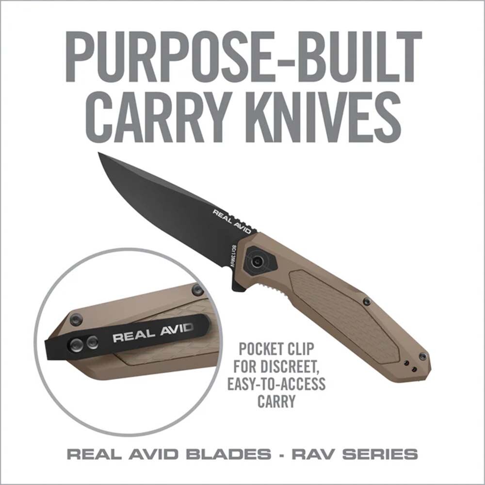 Real Avid RAV-3 Klappmesser schwarz tan Bild 3