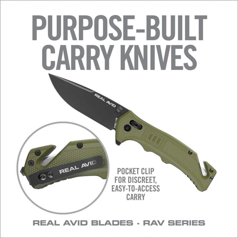 Real Avid RAV-4 Klappmesser Rescue Messer schwarz OD Bild 3