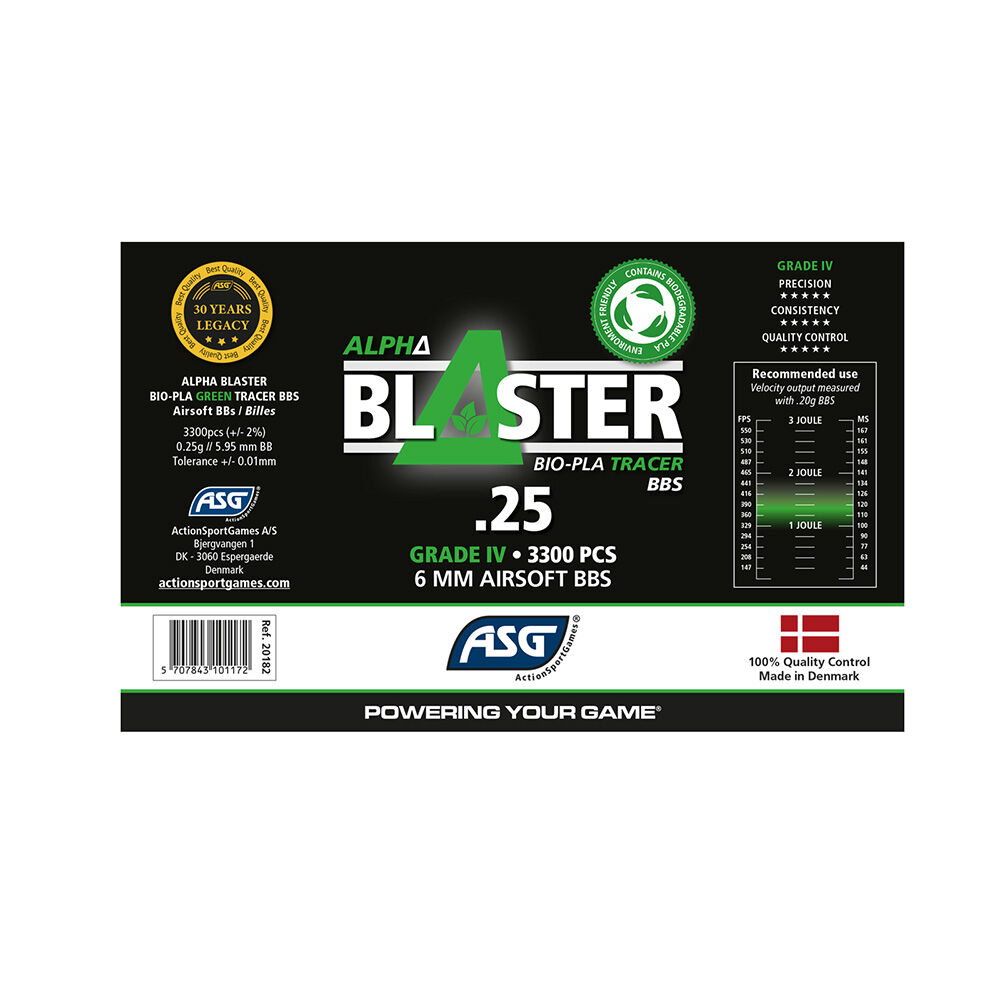 ASG Alpha Blaster BIO Green Tracer Airsoft BB's 0,25g 6mm BB 3300 Stck Bild 3