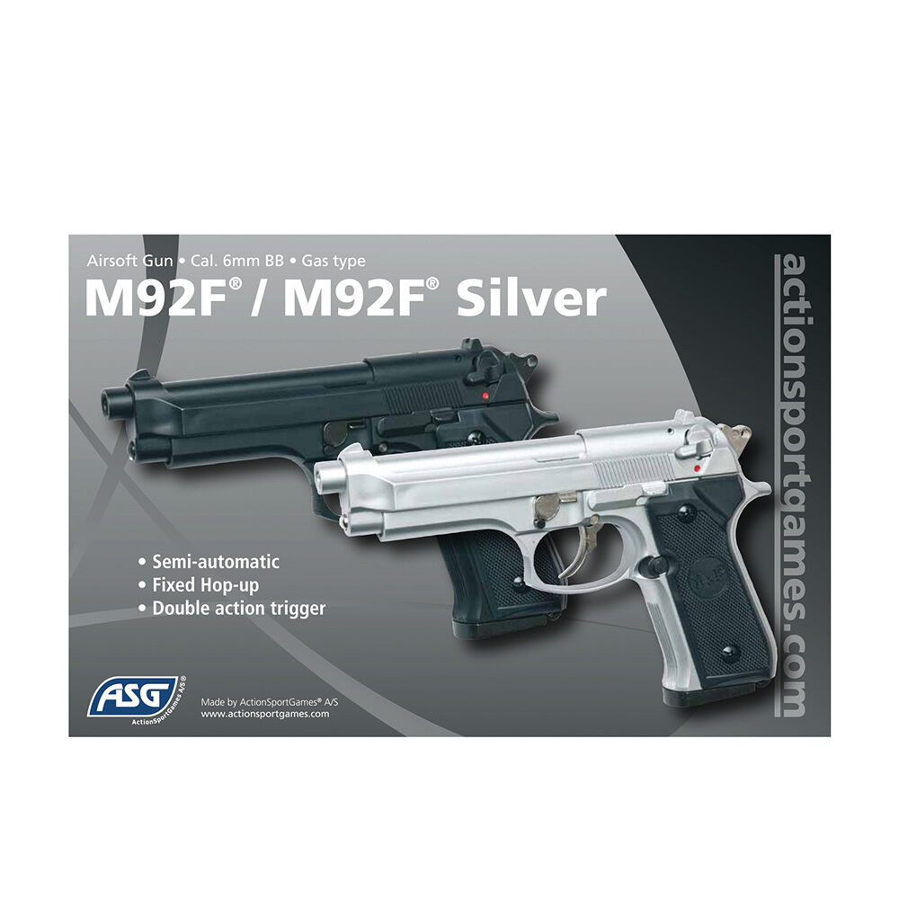 ASG M92F Airsoft Pistole 6mm BB Gas schwarz Bild 3