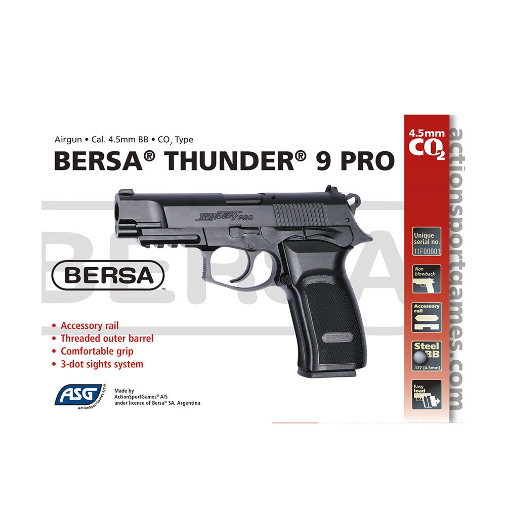 ASG BERSA Thunder 9 Pro CO2 Pistole 4,5mm Stahl BB schwarz Bild 4