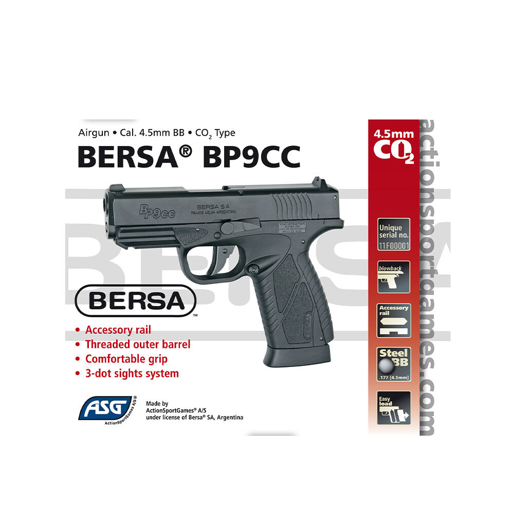 ASG BERSA BP9CC CO2 Pistole 4,5mm Stahl BB schwarz Bild 2