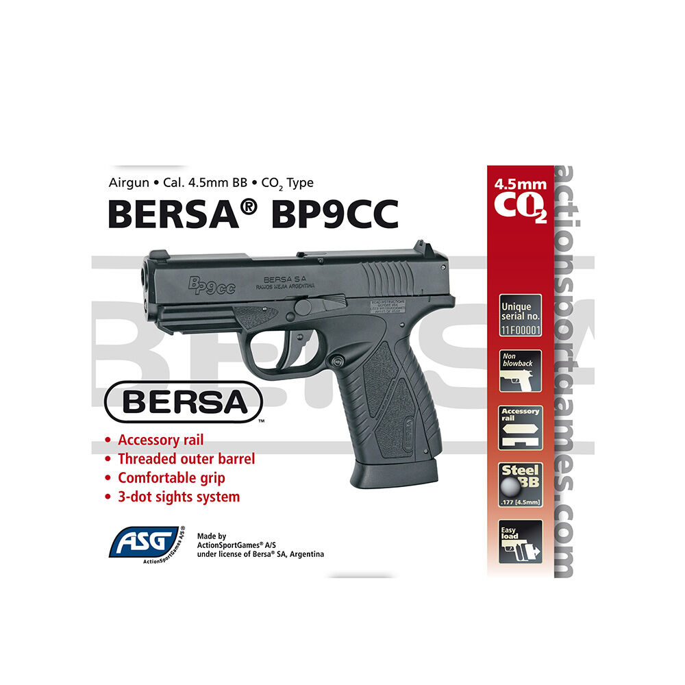 ASG BERSA BP9CC CO2 Pistole 4,5mm Stahl BB schwarz Bild 3