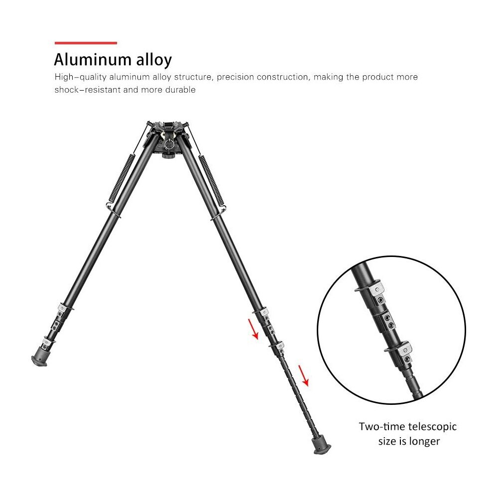 shoXx Zweibein Bipod Long-Range 33-69cm Aluminium mit Schwenk-Basis schwarz Bild 3