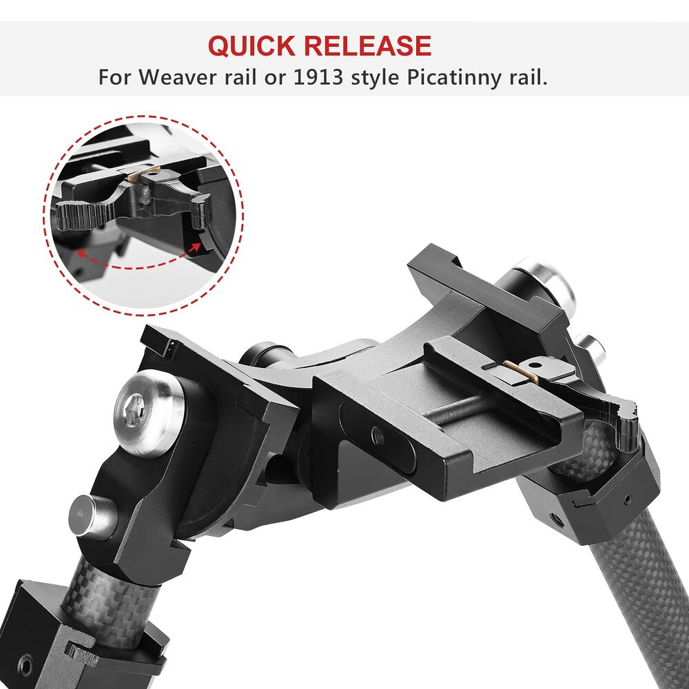 shoXx Zweibein Bipod 17-25cm Carbon Fiber schwenkbar Picatinny-Schiene mit QD breiter Stand Bild 4