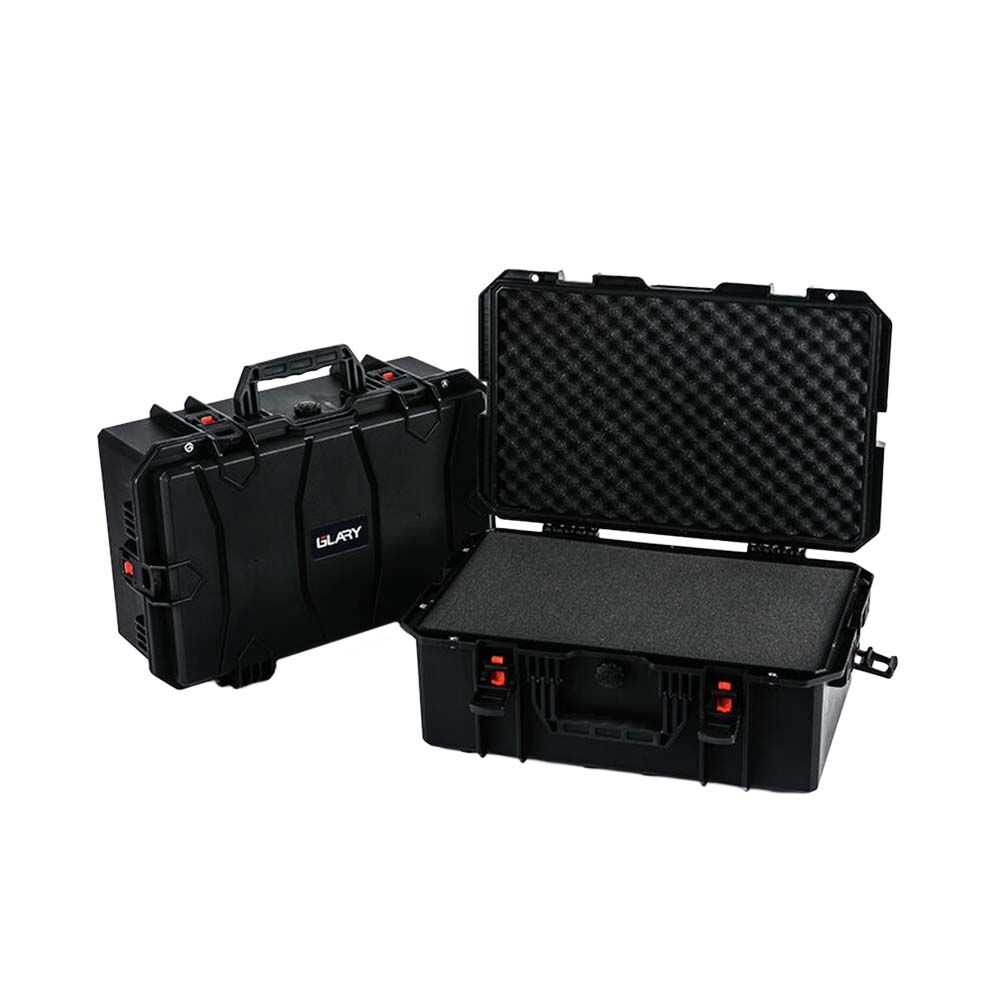 GLARY Waterproof Hard Case Hartschalenkoffer 55 x 35 x 22 cm Schwarz mit roten Sicherheitsverschl�ssen