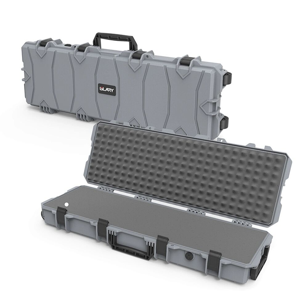 Glary Gewehrkoffer 102x36x14 cm Wasserdicht IP67-Standard Grau