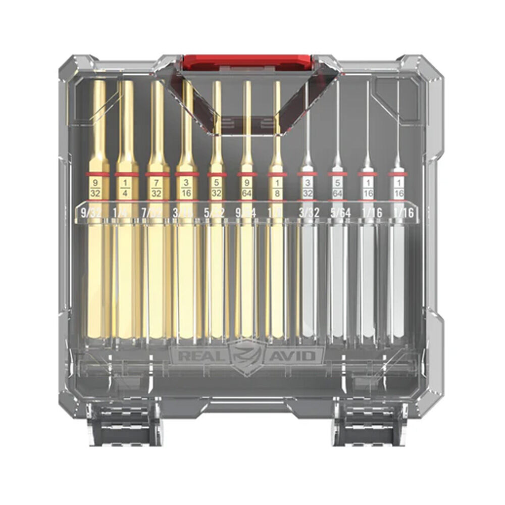 Real Avid Accu-Punch 11-teilig Standard Brass und Steel Pin Punch Set