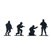 ASG Soldaten Zielscheiben Set 4-teilig Reaktive Metall-Silhouetten f�r Luftdruck- & Airsoftwaffen