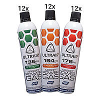 Ultrair Airsoftgas-Drilling 3x 12 Flaschen