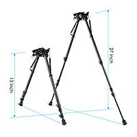 shoXx Zweibein Bipod Long-Range 33-69cm Carbon Fiber mit Schwenk-Basis