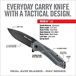 Real Avid RAV-2 Klappmesser Drop Point Klinge schwarz grau Bild 3