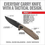 Real Avid RAV-3 Klappmesser schwarz tan Bild 3
