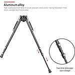 shoXx Zweibein Bipod Long-Range 33-69cm Aluminium Schwenkbar Podloc schwarz Bild 5