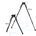 shoXx Zweibein Bipod Long-Range 33-69cm Aluminium Schwenkbar Podloc schwarz 