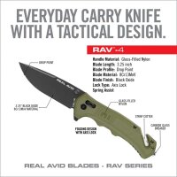 Real Avid RAV-4 Klappmesser Rescue Messer schwarz OD