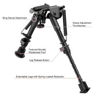 shoXx Zweibein Bipod 15-23cm Aluminium fest für Slingstud schwarz