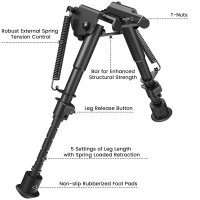 shoXx Zweibein Bipod 15-23cm Aluminium für M-LOK