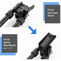 Rifle Bipod Adapter mit 3-Slot Picatinny-Schiene